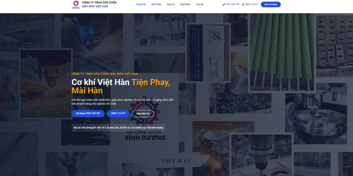 Landing Page Công Ty TNHH Sửa Chữa Máy Móc Việt Hàn